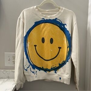 Raquel Allegra White and Yellow Smiley Sweatshirt Sz 2